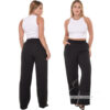 Calça Pantalona Feminina Cintura Alta  Com Bolso Tecido Duna - Image 2