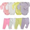 kit 4 peças mijão calça e body manga longa infantil bebe masculino e feminino - Image 2