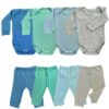 kit 4 peças mijão calça e body manga longa infantil bebe masculino e feminino - Image 3