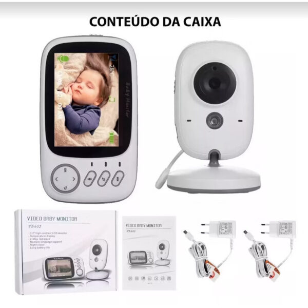 Baba Eletrônica Com Monitor Visão Noturna, Câmera c/ Audio Sensor de Temperatura  ANJGG