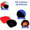 Kit 2 Forma de Silicone Air Fryer Grande 20CM Assadeira Fritadeira Quadrada - Image 2